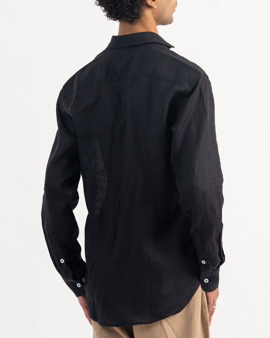 PREMIUM 100% LINEN SHIRT -  NOIR (BLACK)