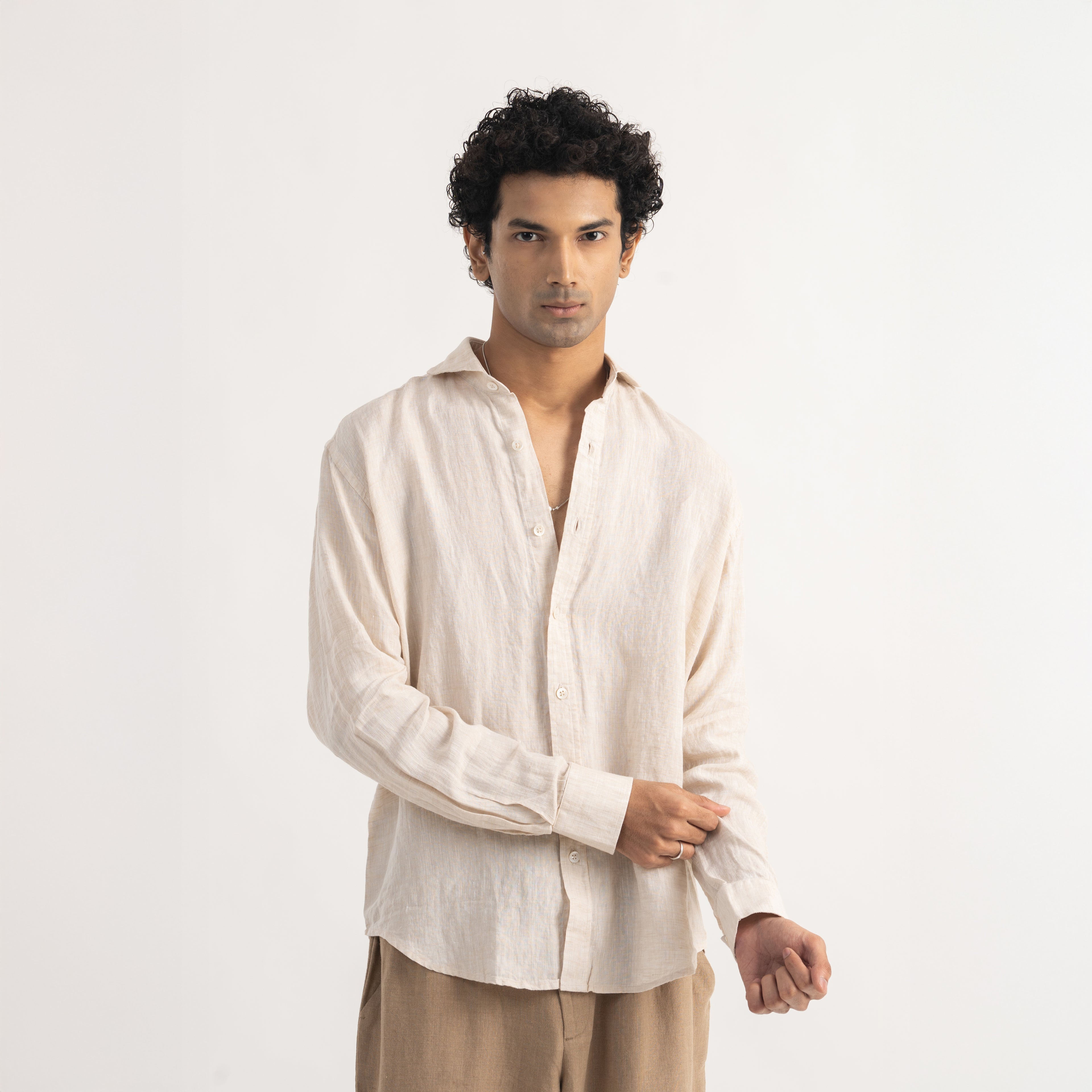 PREMIUM 100% LINEN SHIRT – BEIGE SABLE (BEIGE)
