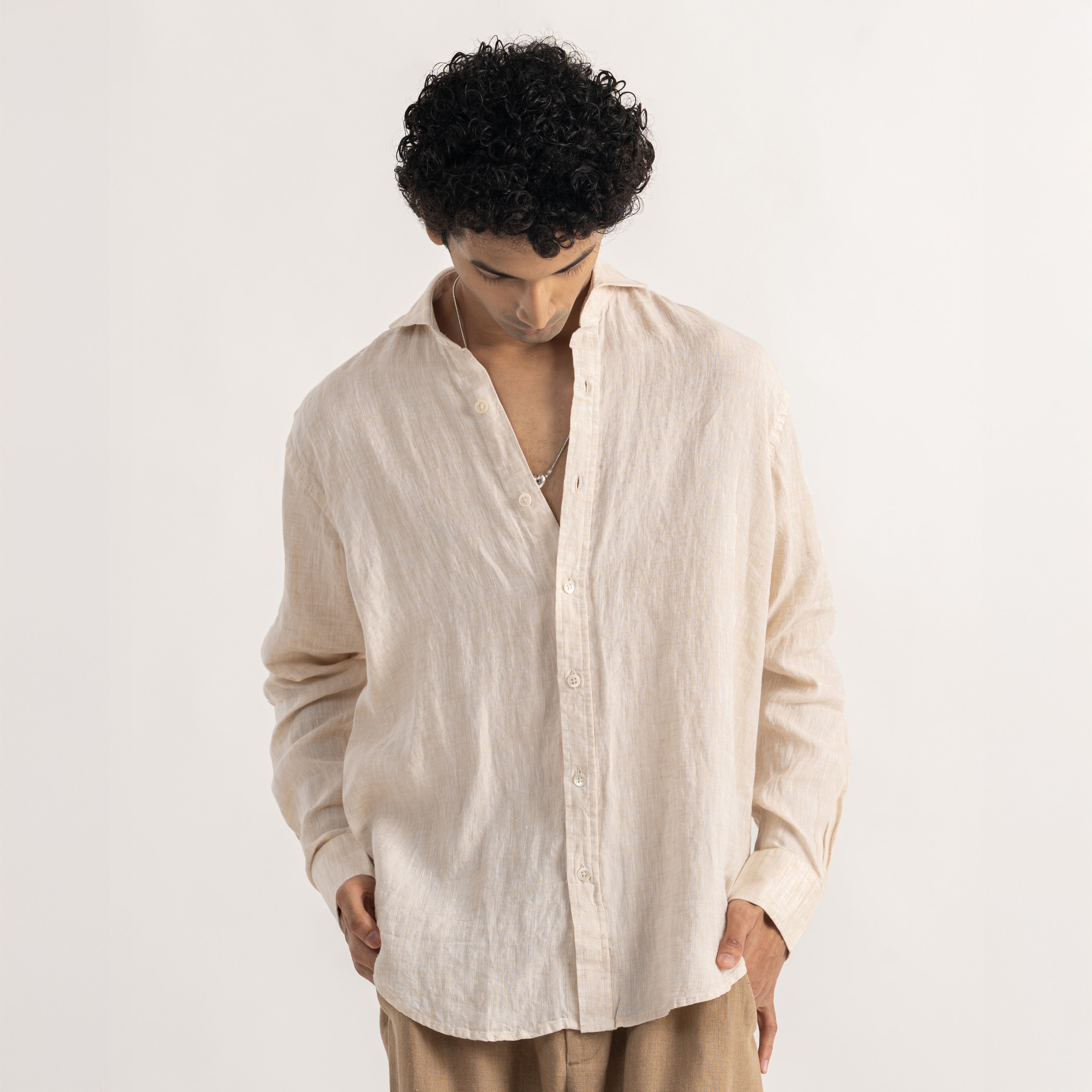 PREMIUM 100% LINEN SHIRT – BEIGE SABLE (BEIGE)