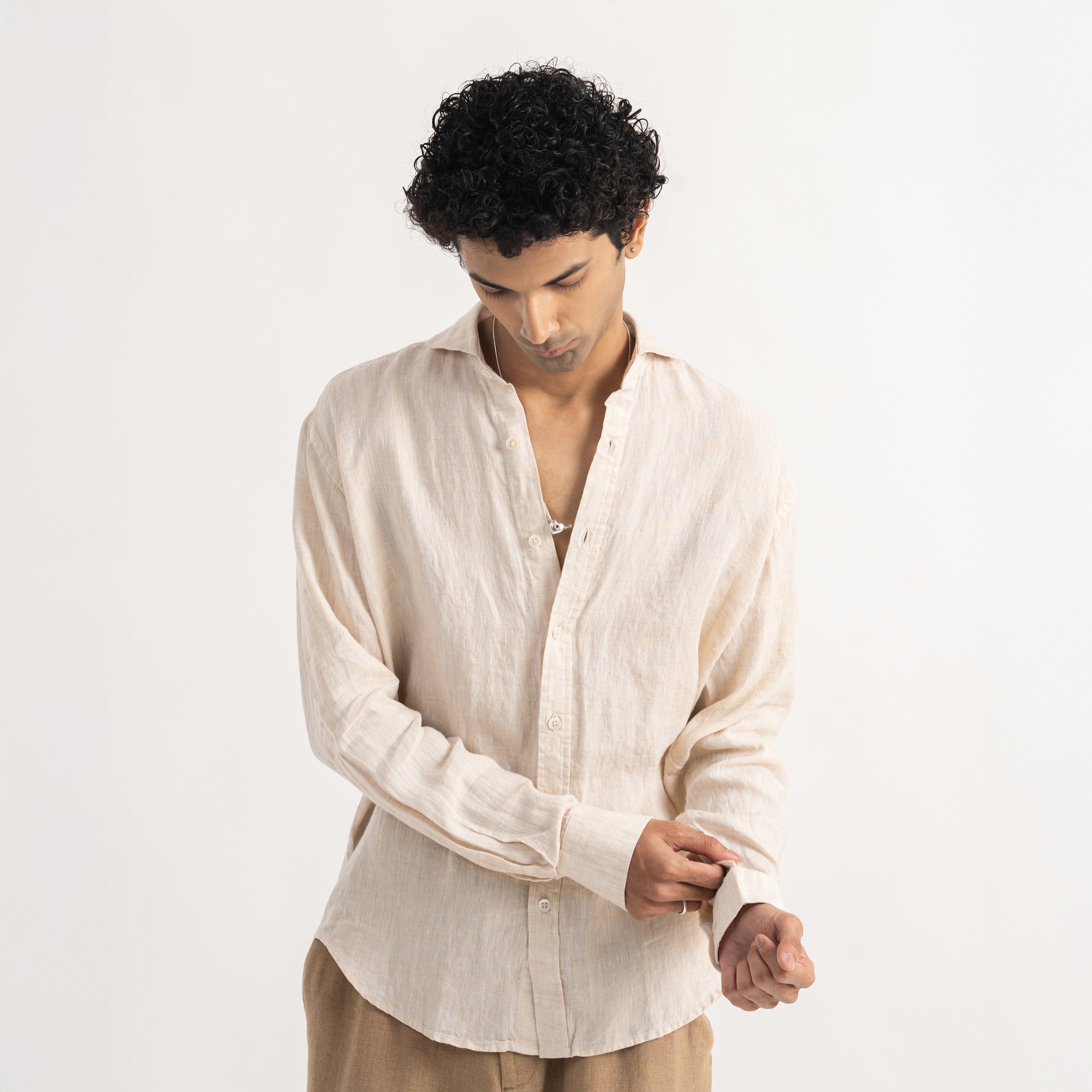 PREMIUM 100% LINEN SHIRT – BEIGE SABLE (BEIGE)