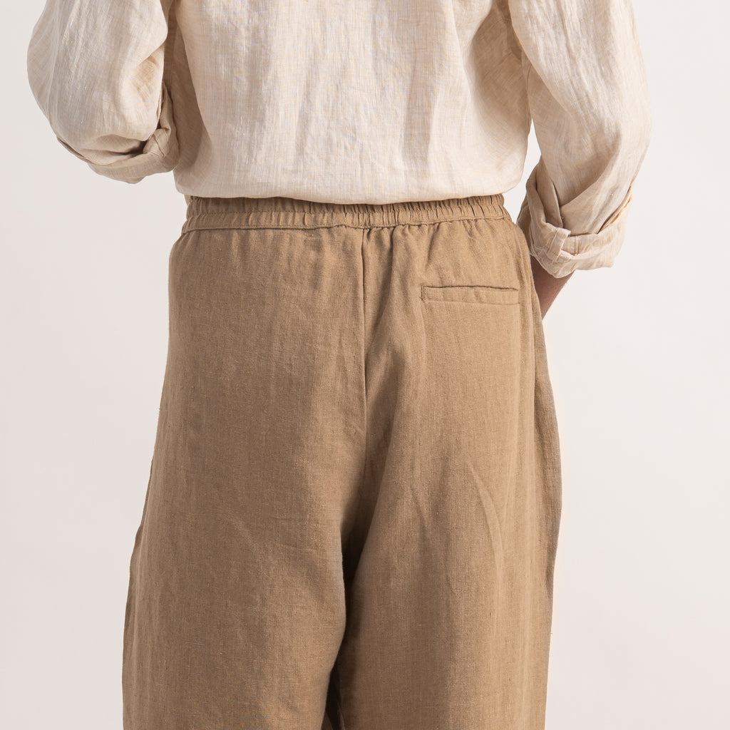 PREMIUM 100% LINEN TROUSERS – BRUN TERRE (BROWN)