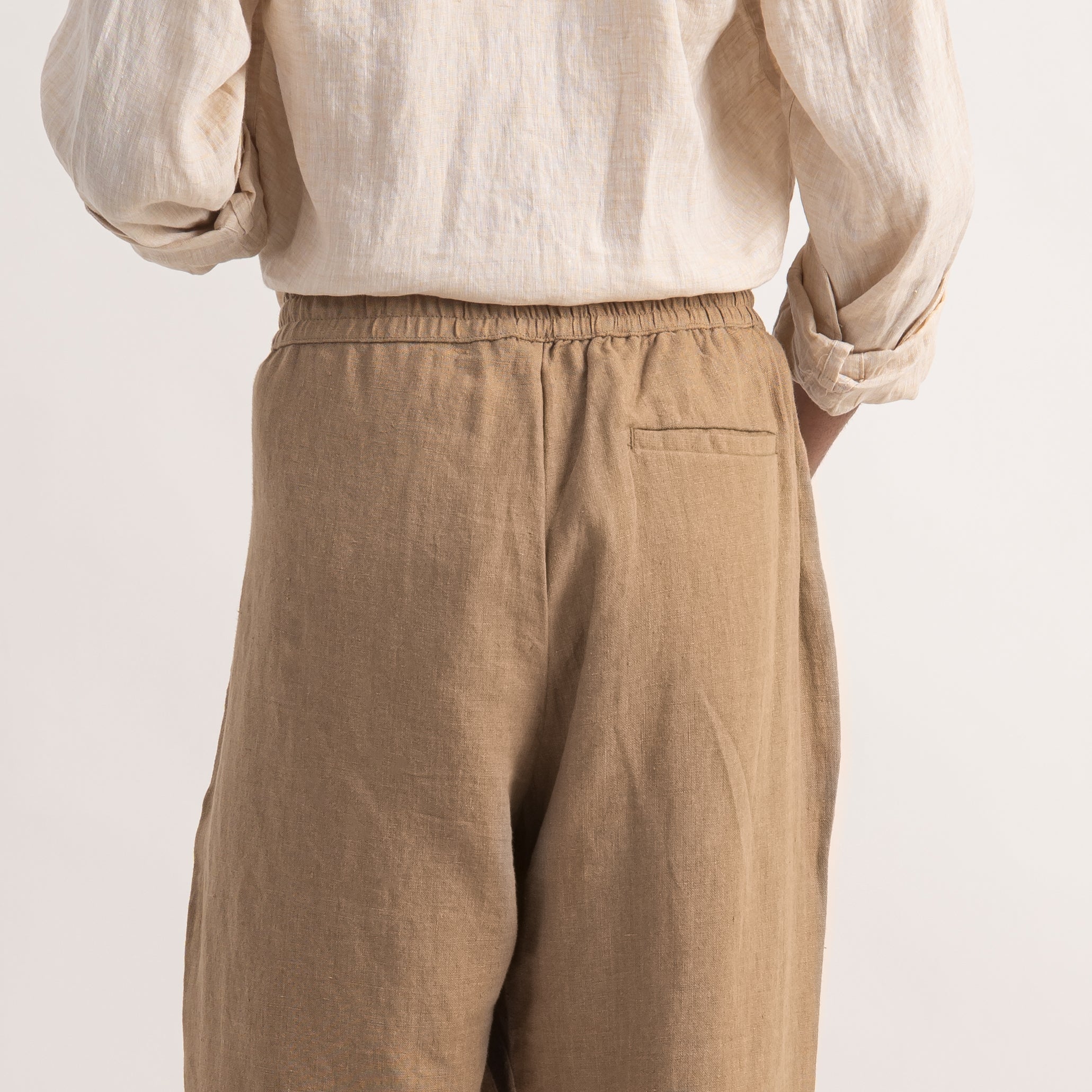 PREMIUM 100% LINEN TROUSERS – BRUN TERRE (BROWN)