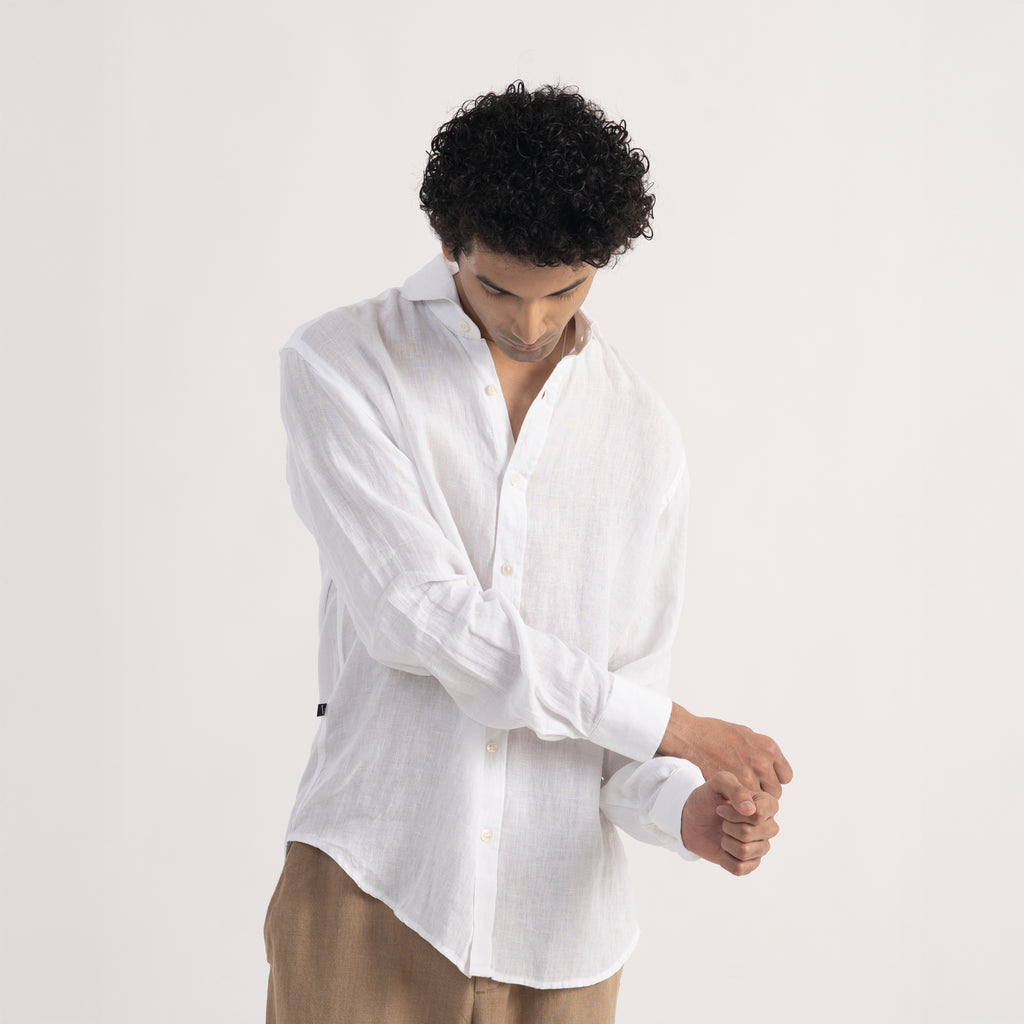 PREMIUM 100% LINEN SHIRT – BLANC (WHITE)