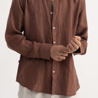 PREMIUM 100% LINEN SHIRT – BRUN TERRE (BROWN)