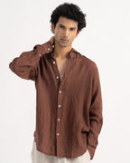 PREMIUM 100% LINEN SHIRT – BRUN TERRE (BROWN)