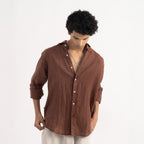 PREMIUM 100% LINEN SHIRT – BRUN TERRE (BROWN)