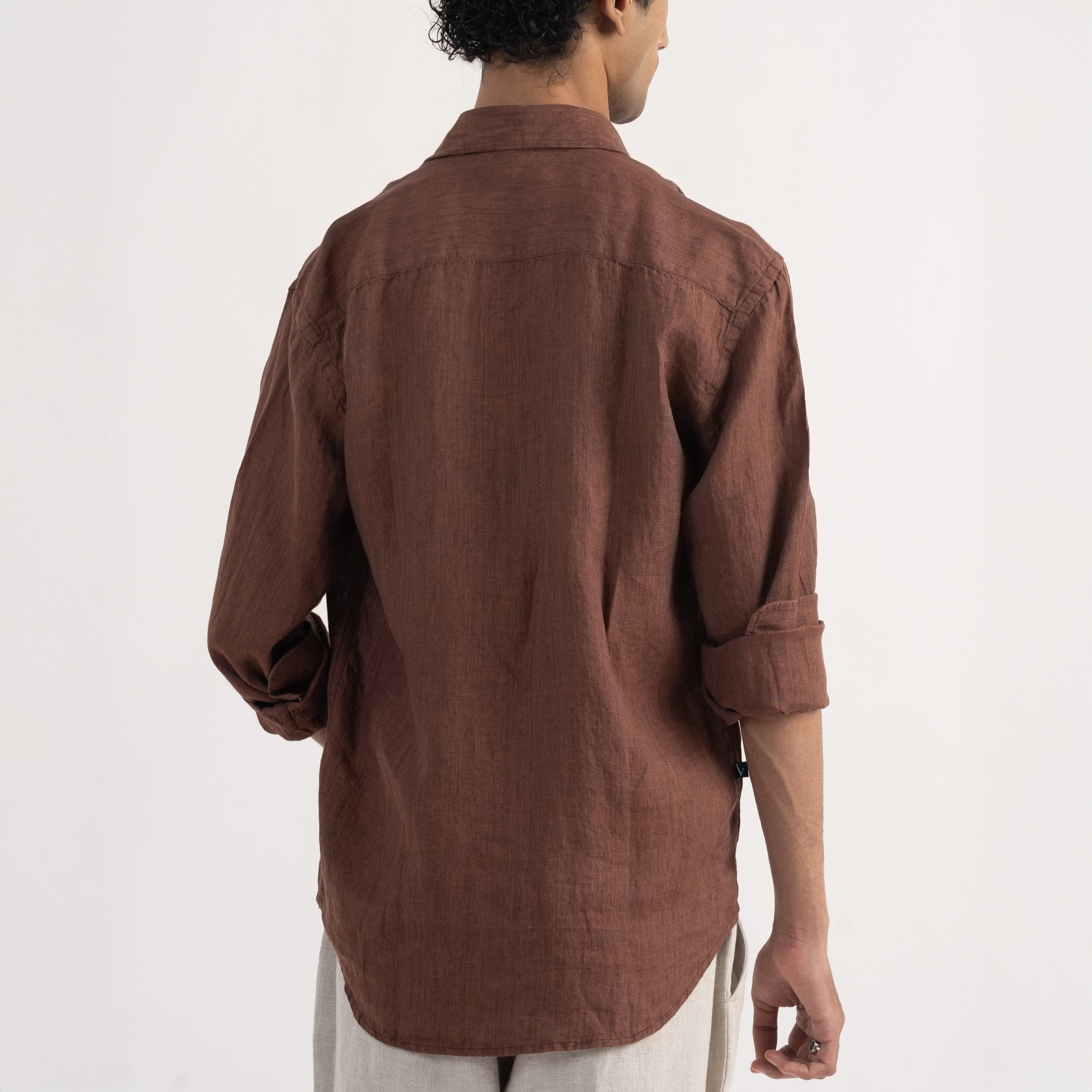 PREMIUM 100% LINEN SHIRT – BRUN TERRE (BROWN)