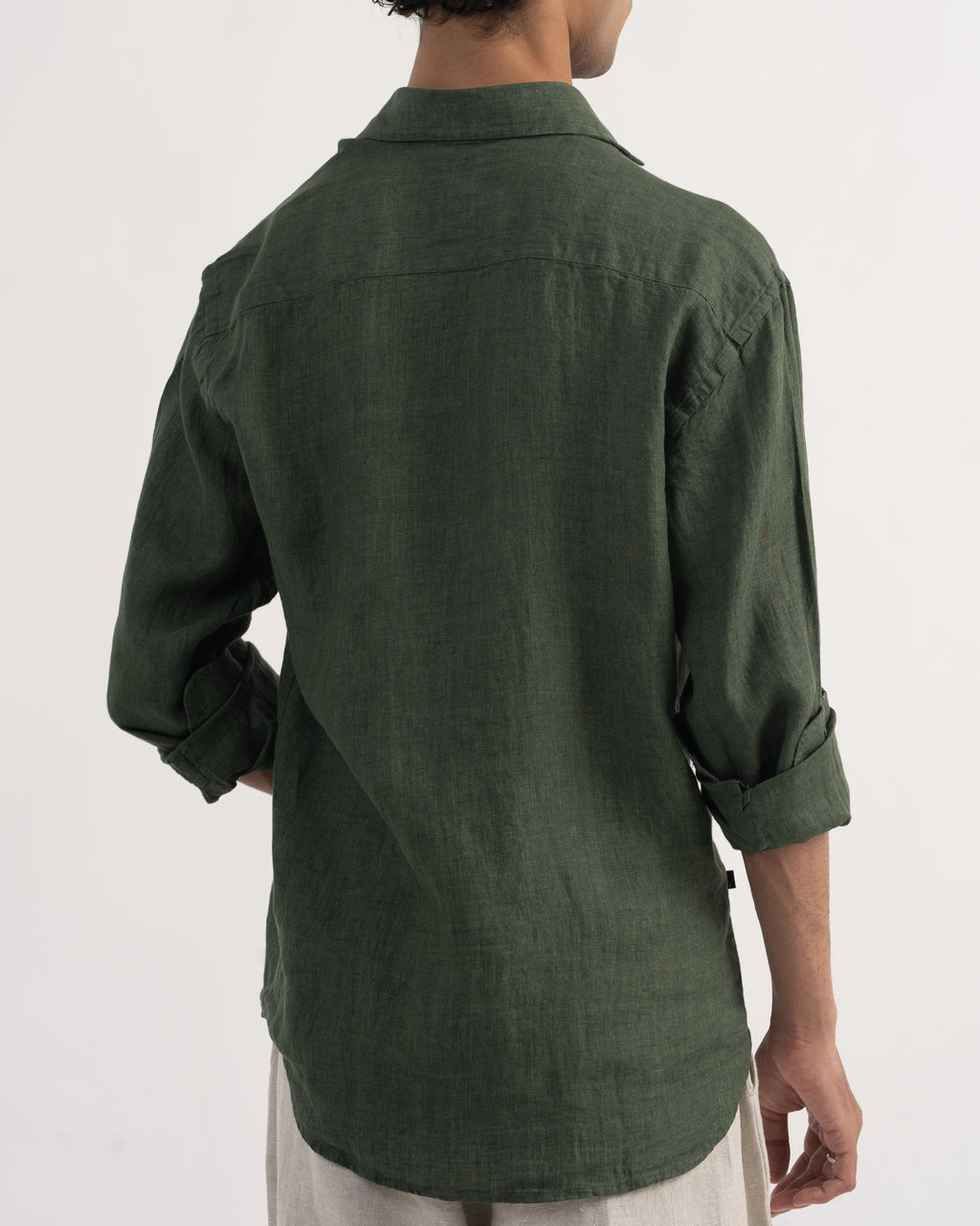 PREMIUM 100% LINEN SHIRT – VERT FONCÉ (DARK GREEN)