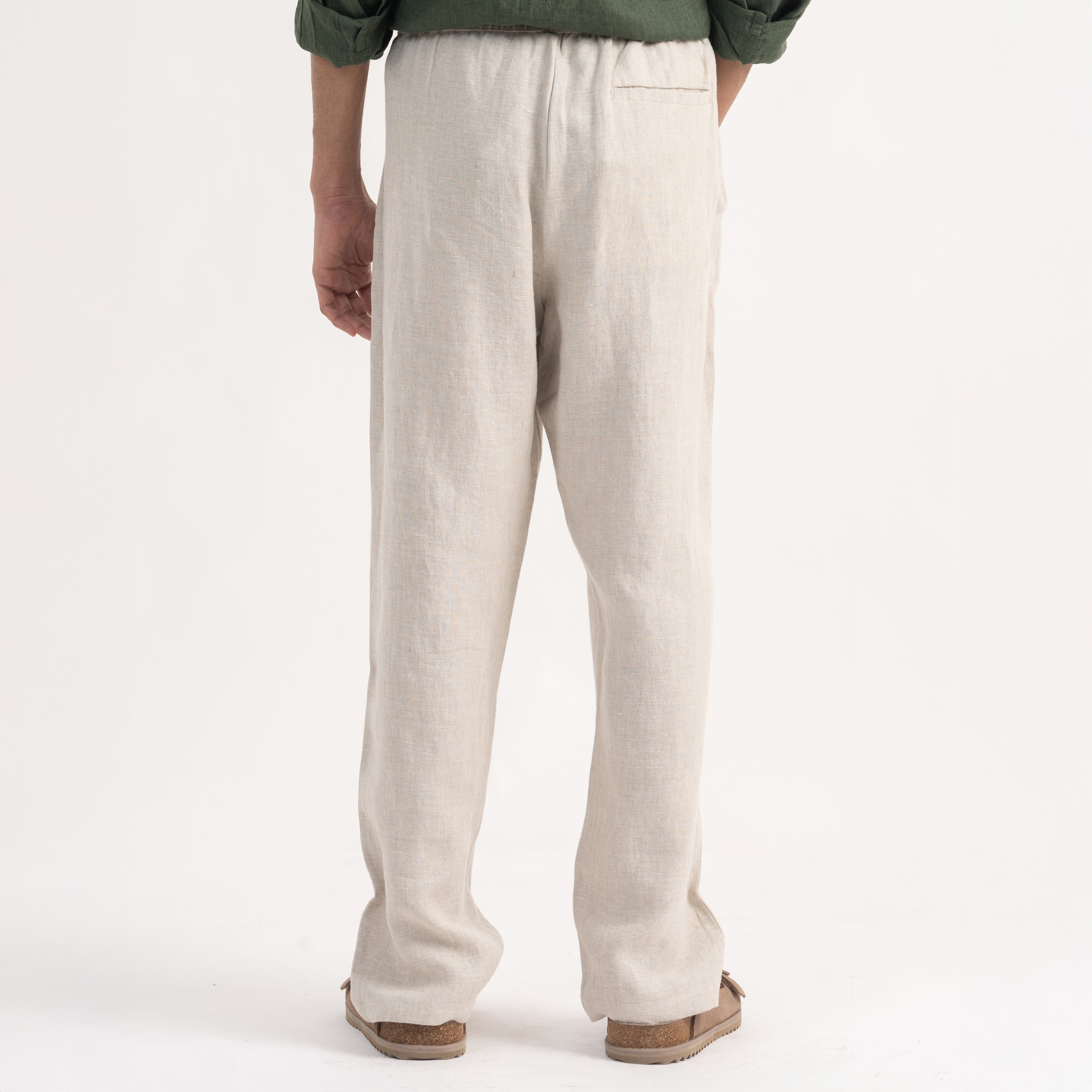 PREMIUM 100% LINEN TROUSERS – BEIGE SABLE (BEIGE)