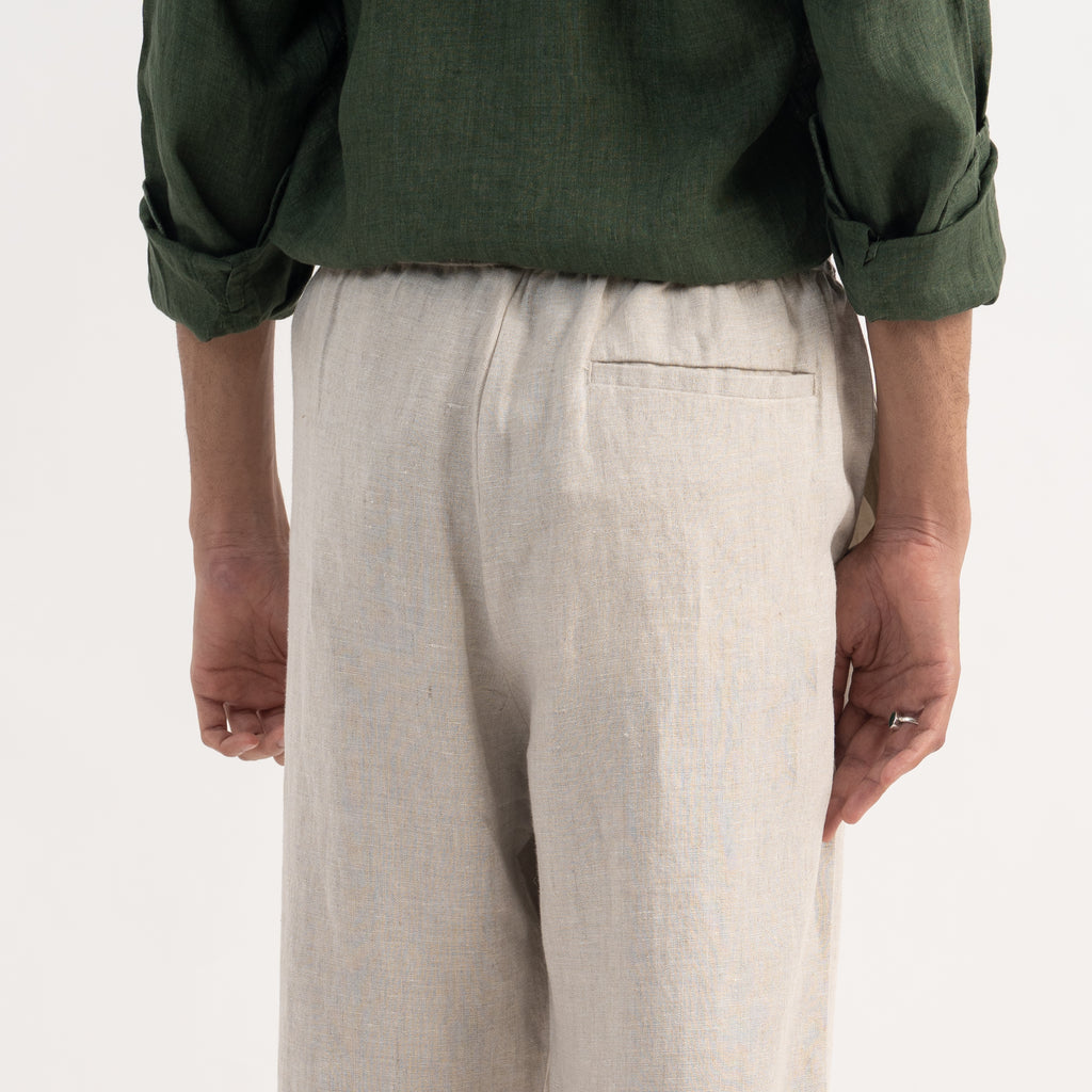PREMIUM 100% LINEN TROUSERS – BEIGE SABLE (BEIGE)