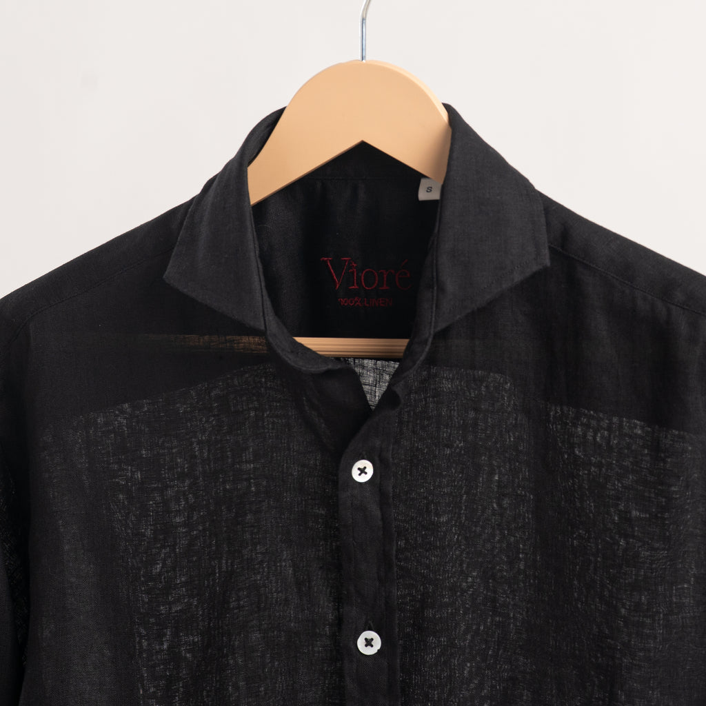 PREMIUM 100% LINEN SHIRT -  NOIR (BLACK)