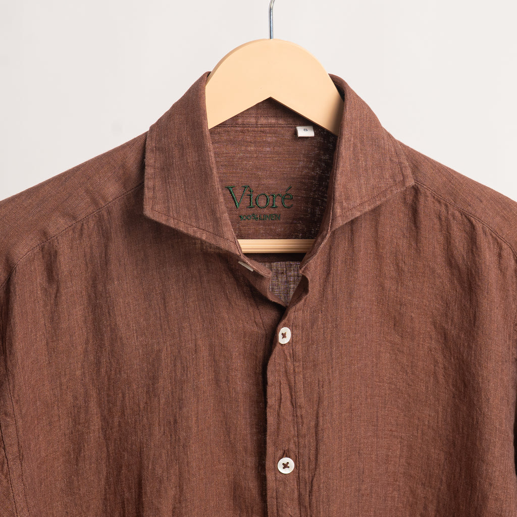PREMIUM 100% LINEN SHIRT – BRUN TERRE (BROWN)